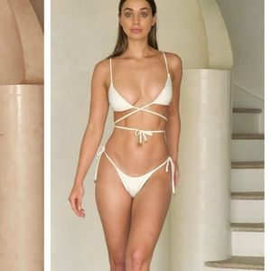 Monday Swimwear | Palma Top and Bottom | Medium | Ivory | Set